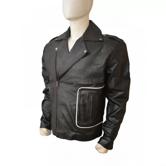 Grease John Joseph Travolta T-Bird Black Leather Jacket - Travolta1